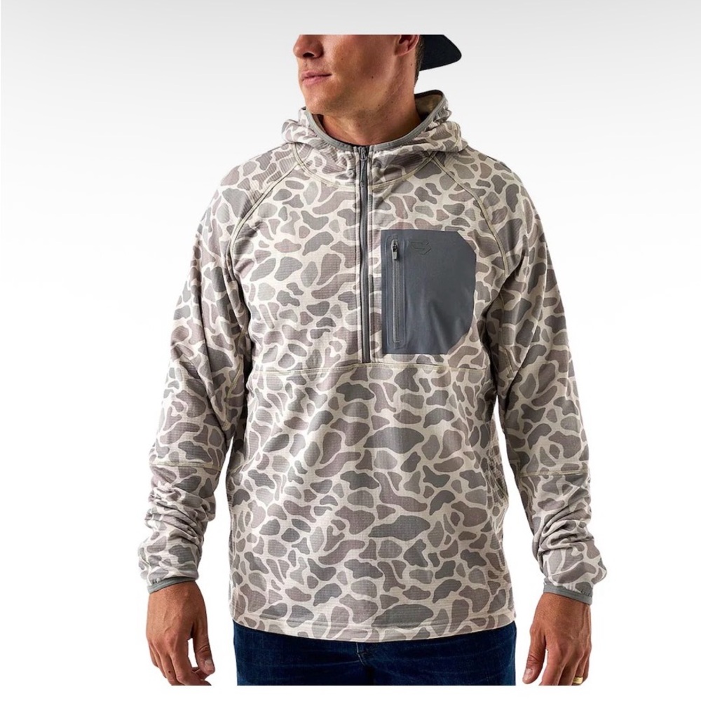 NWT Burlebo Blaze Tech Quarter Zip Pullover Classic Deer Camo